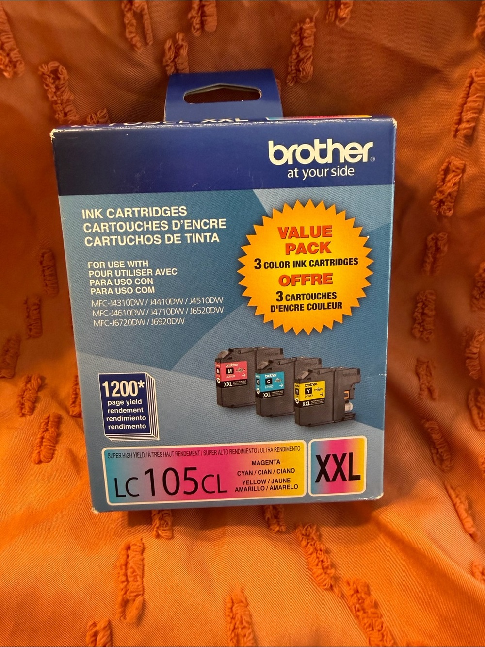 Brother New In Box LC105CL Ink Cyan Yellow Magenta Exp 01.2024